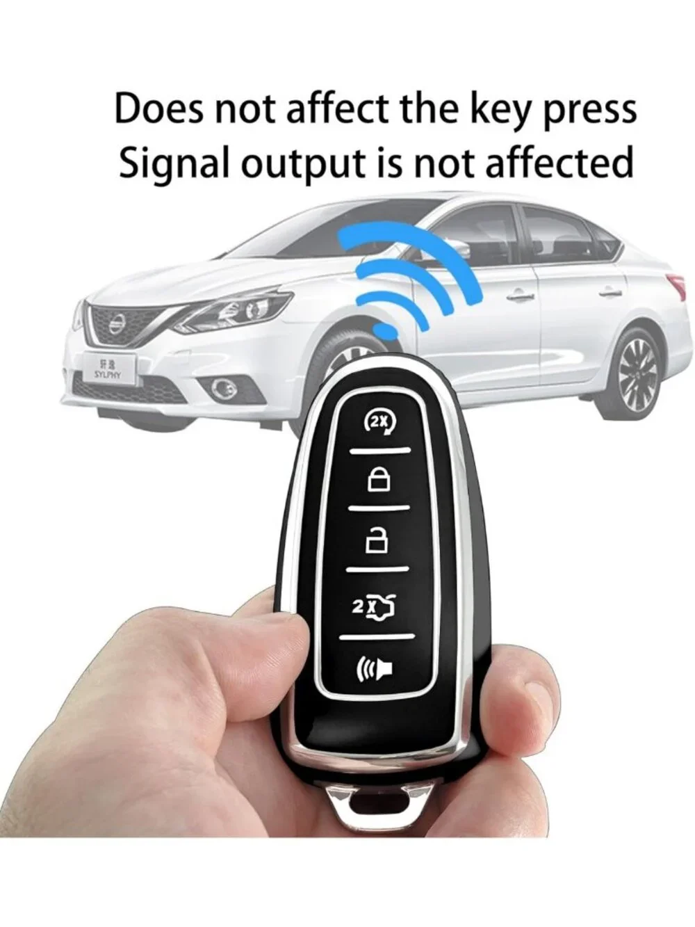 Soft TPU Key Fob Cover with Keychain - 5 Button Protection Case for Ford Models